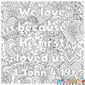 Valentine's Doodle Art- Individuals - 1 John 4:19 image