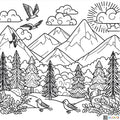 Winter Scene Doodle Art image 0