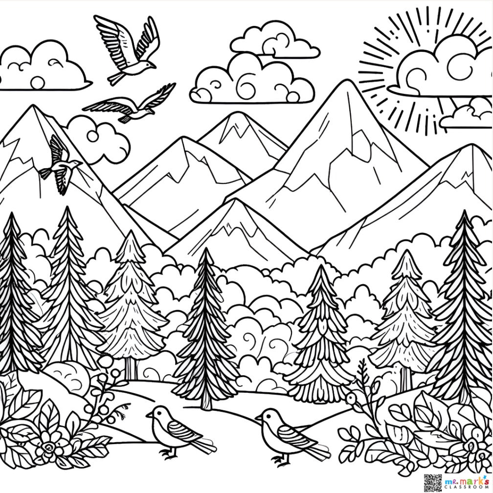 Winter Scene Doodle Art image 0