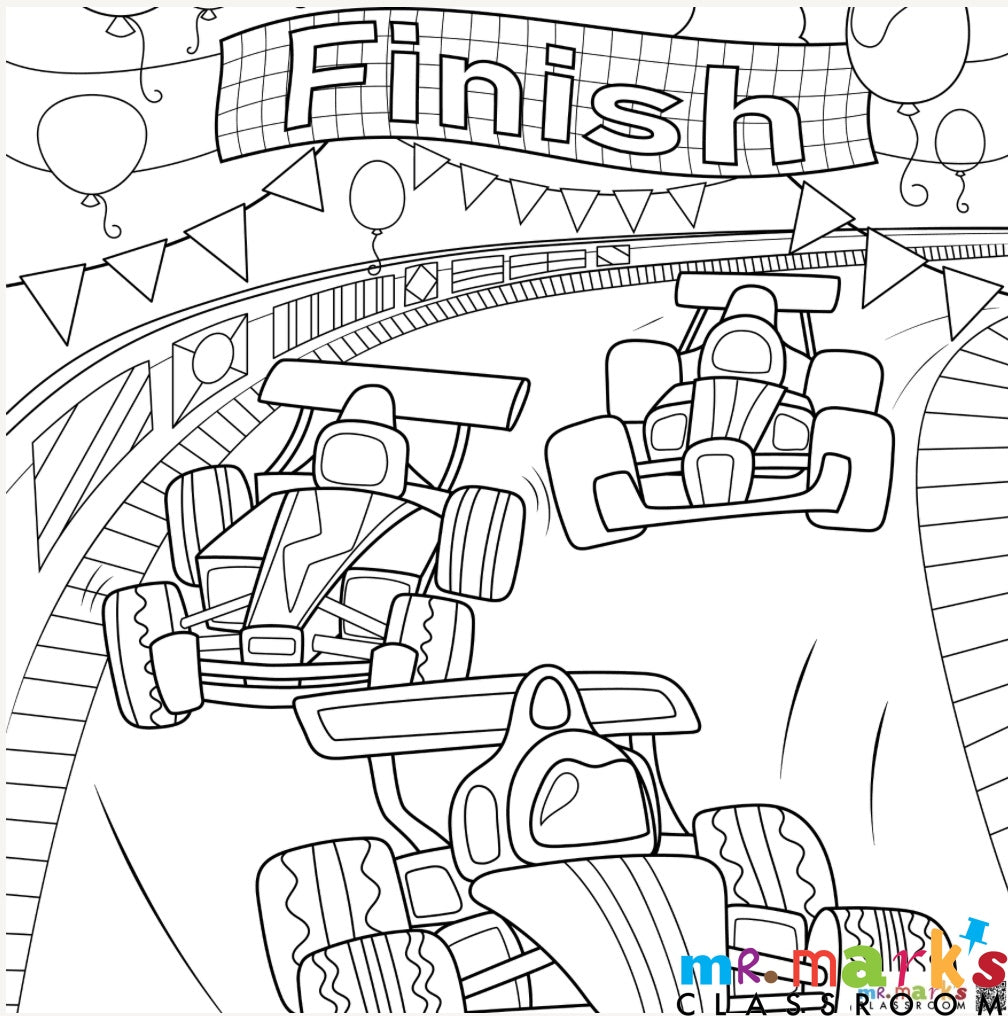 Racer Speedway Doodle Art Individuals image 0