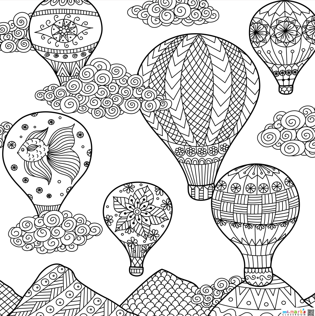 Doodle Art Individuals: Spring Designs - Air Balloons image
