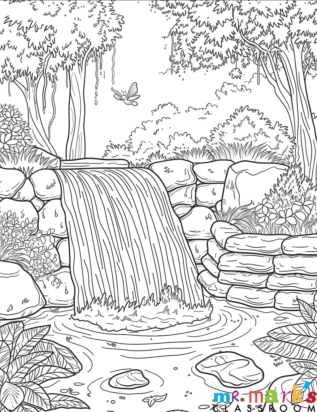 VBS Nature Doodle Art- Individuals - Children's Waterfall with the Day 5 Truth image