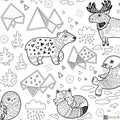 Winter Animals Doodle Art image 0