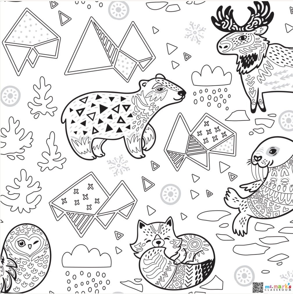 Winter Animals Doodle Art image 0