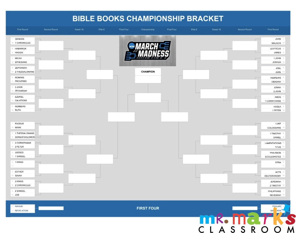 March Madness Bible Books Bracket image 0