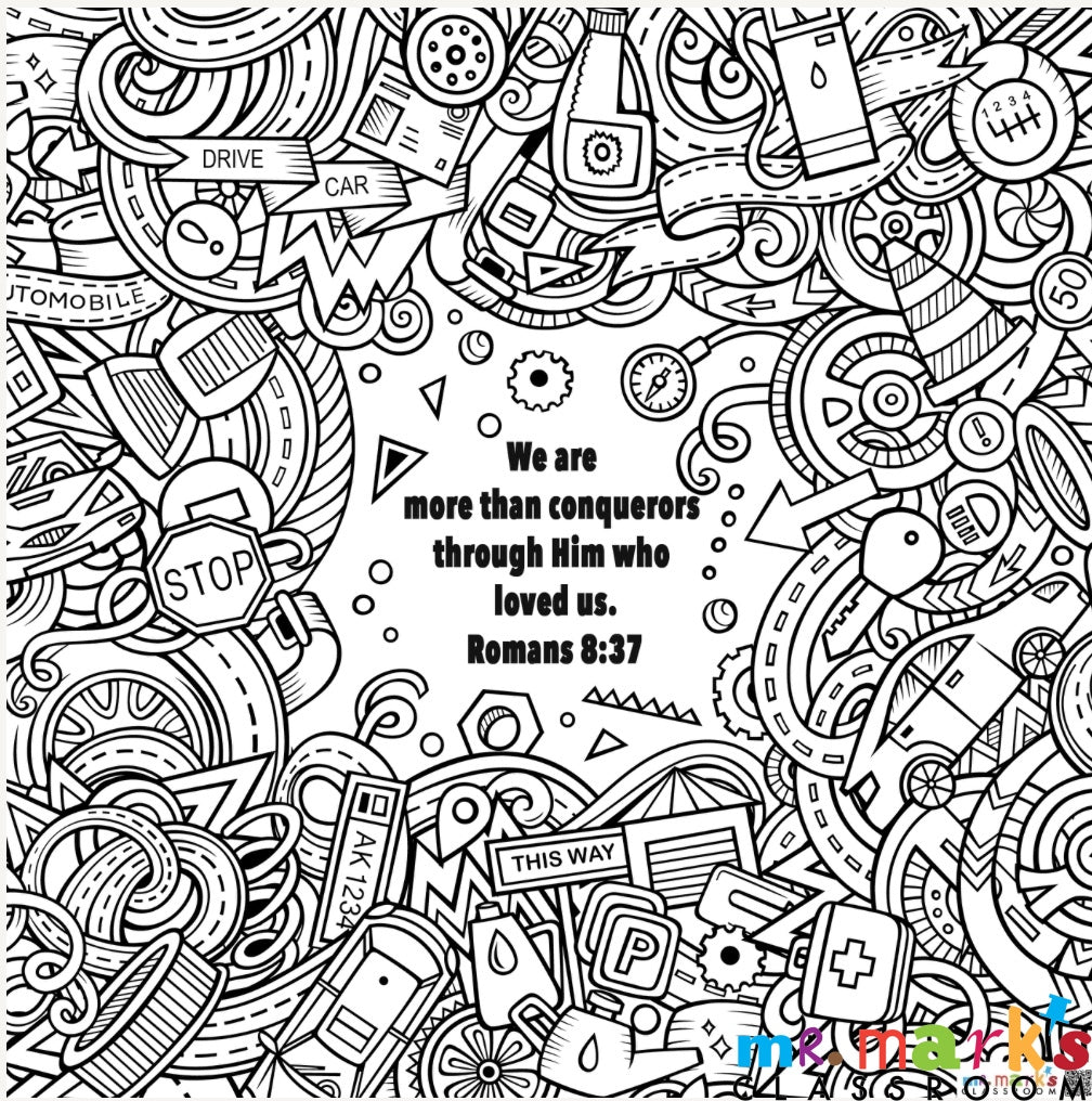 Racer Speedway Doodle Art Individuals - Parts Frame with Verse Doodle image