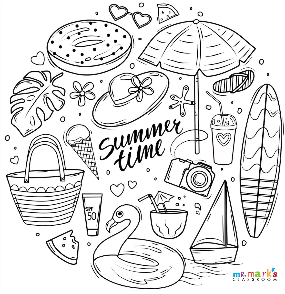Summer Fun Doodle Art image 0