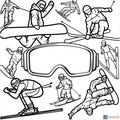 Winter Sports Doodle Art image 0
