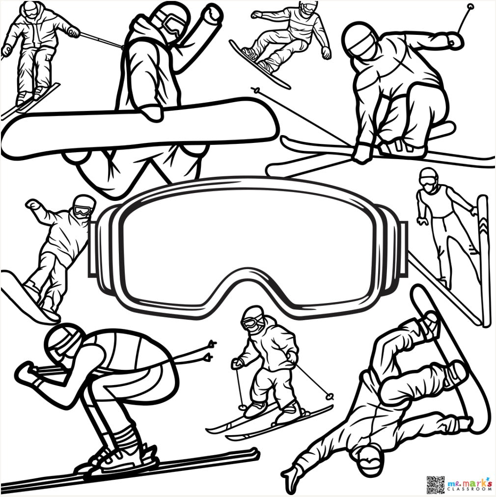 Winter Sports Doodle Art image 0