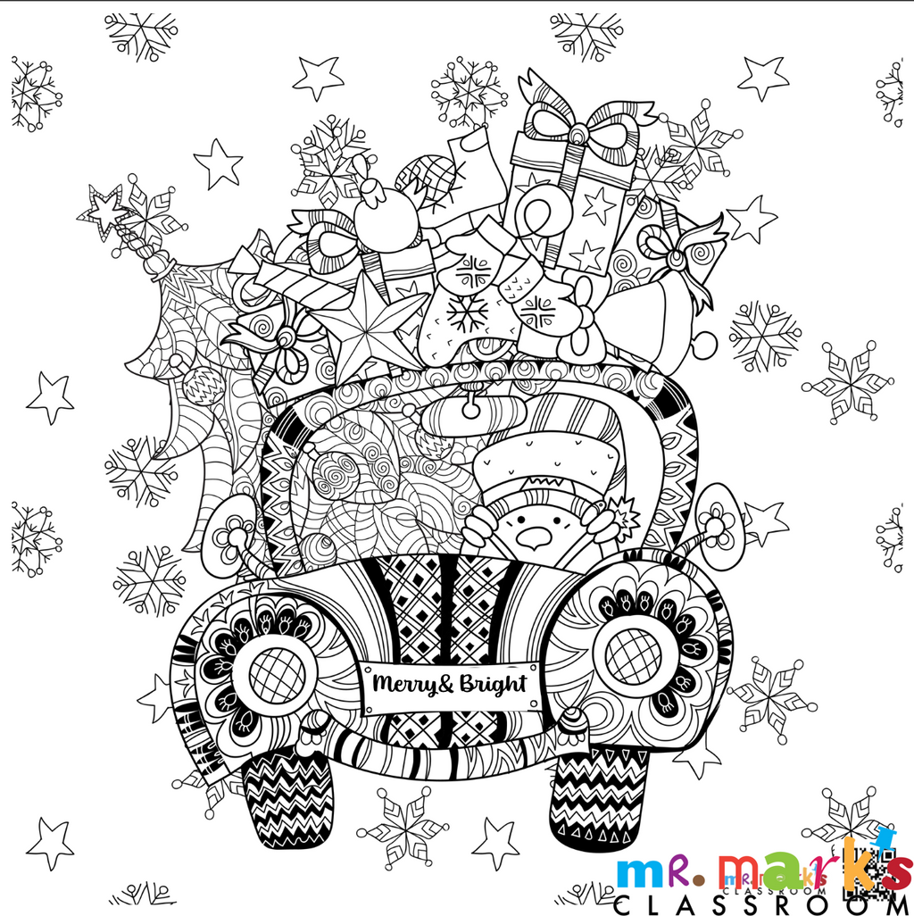 Christmas Doodle Art Posters (Individuals) - Merry and Bright image