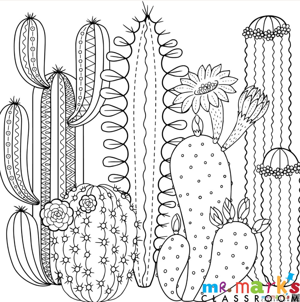 Train/ Western Doodle Art- Individuals - Various Cacti image