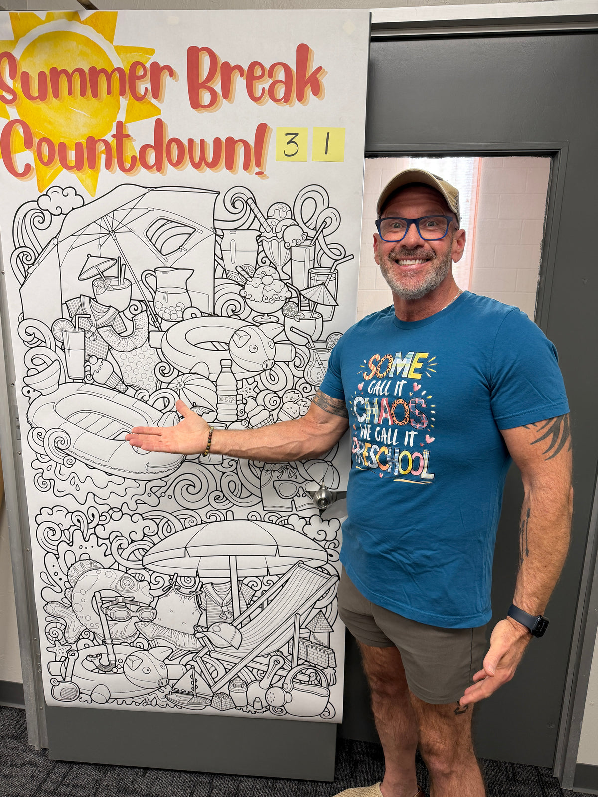 Summer Countdown Doodle Art Door Poster