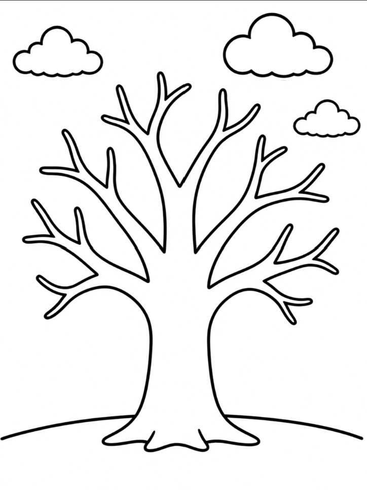 Preschool Tree Coloring Page