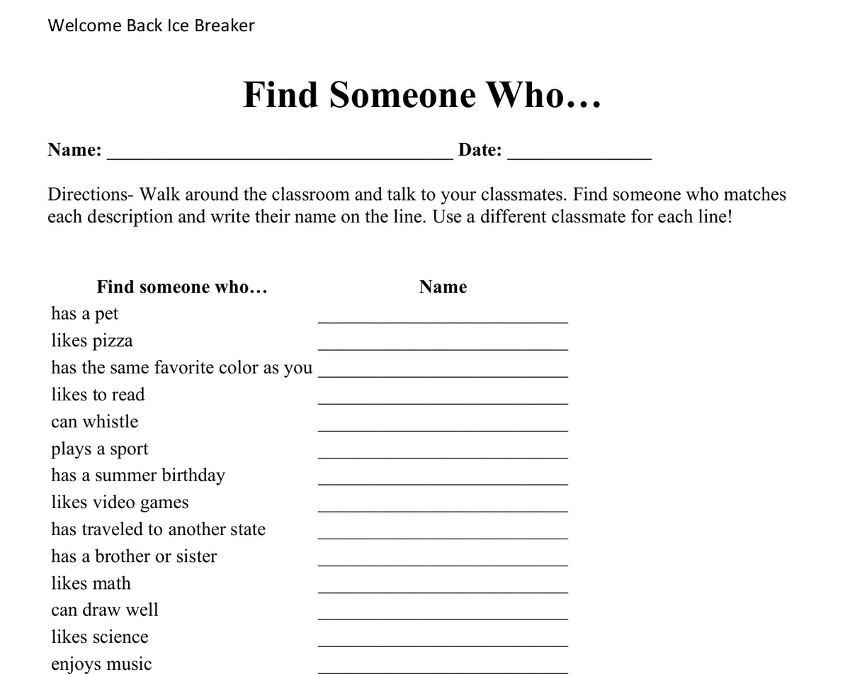 Ice Breaker Download: Find Someone Who
