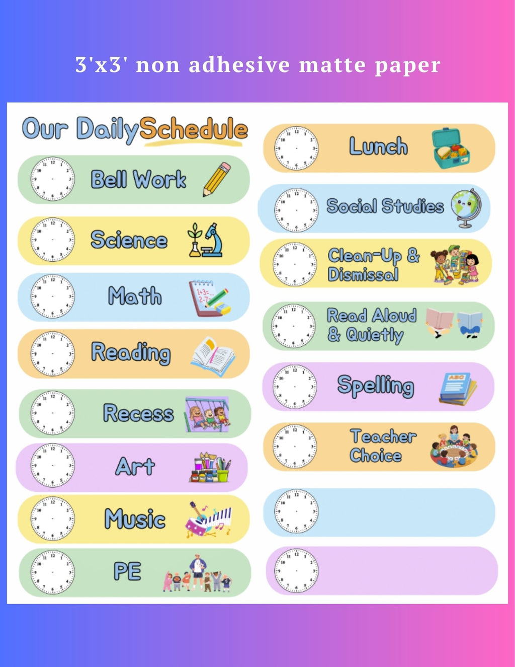 Daily Schedule Poster