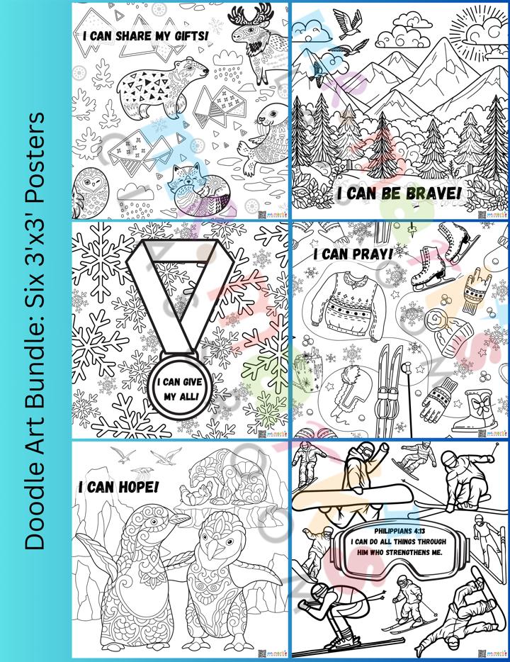 Doodle Art Bundle: Snow Slopes image 1