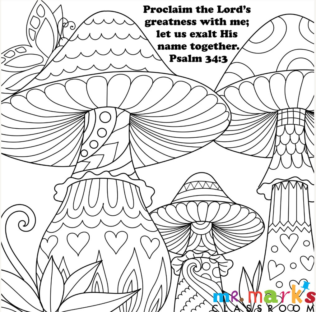 VBS Nature Doodle Art- Individuals - Preschool Mushrooms with the Verse image