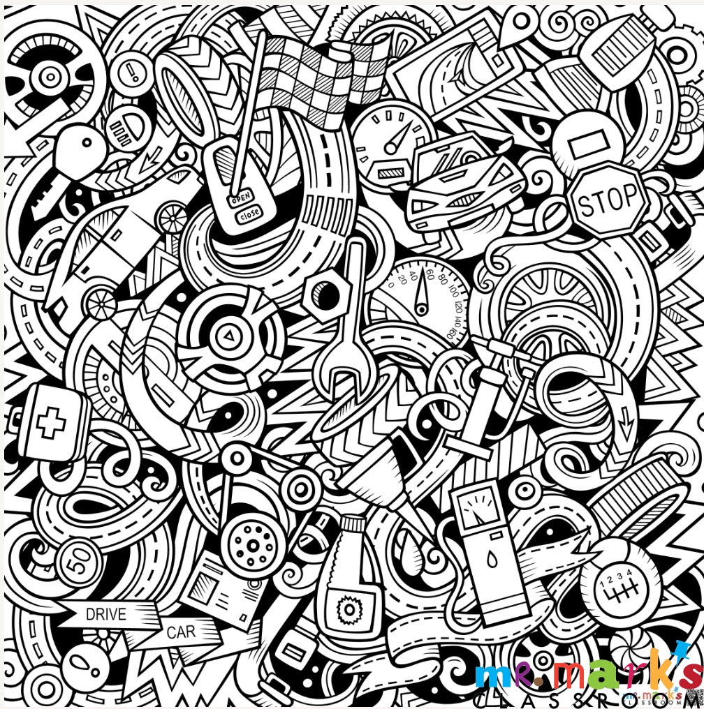 Racer Speedway Doodle Art Individuals - Tools Doodle 2 image