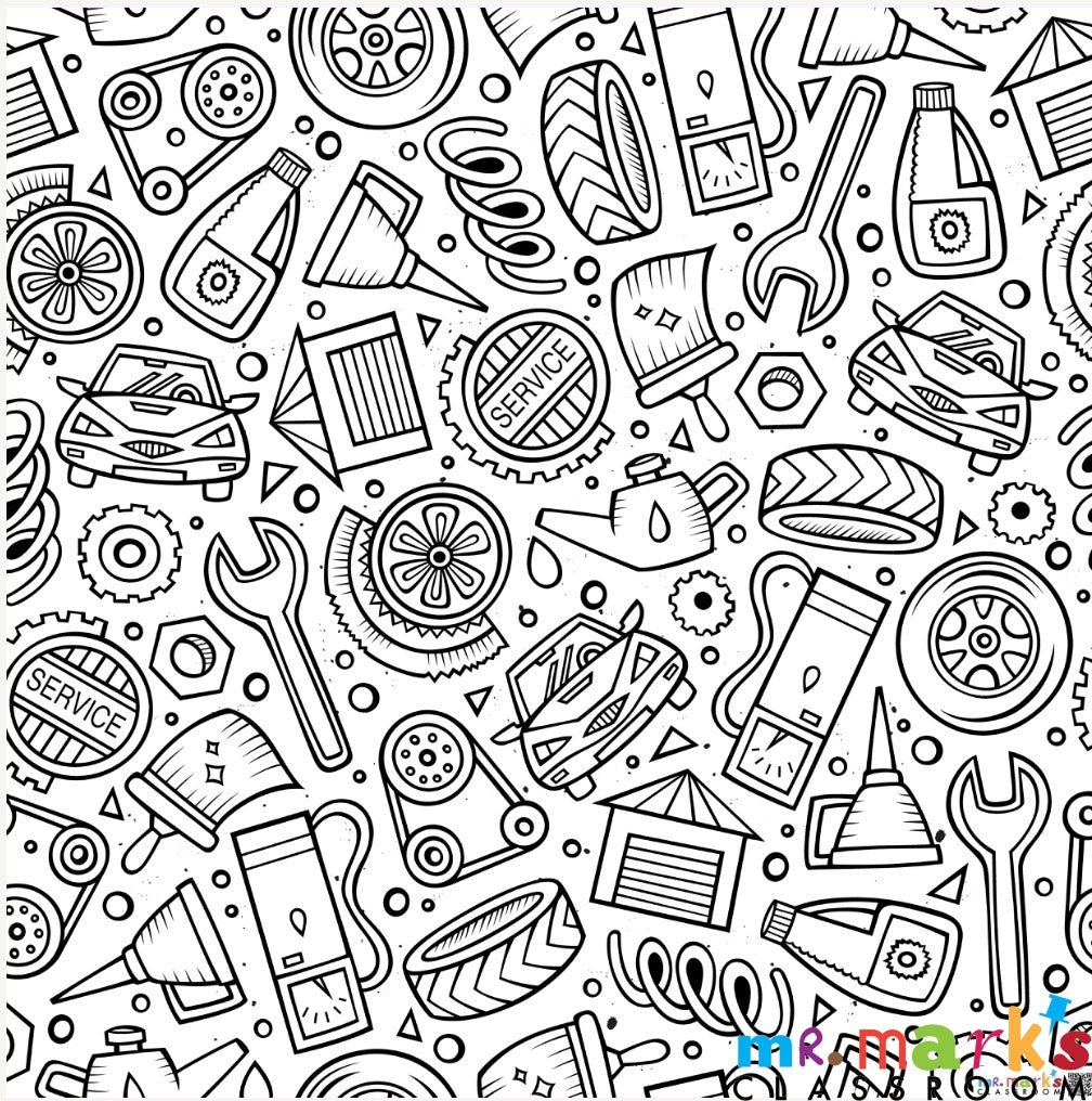 Racer Speedway Doodle Art Individuals - Tools Doodle 1 image