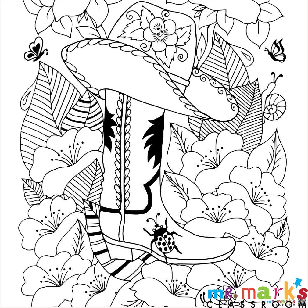 Train/ Western Doodle Art- Individuals - Boot Doodle image