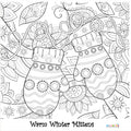 Warm Winter Mittens Doodle Art image 0