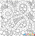 Racer Speedway Doodle Art Individuals - Map Doodle image