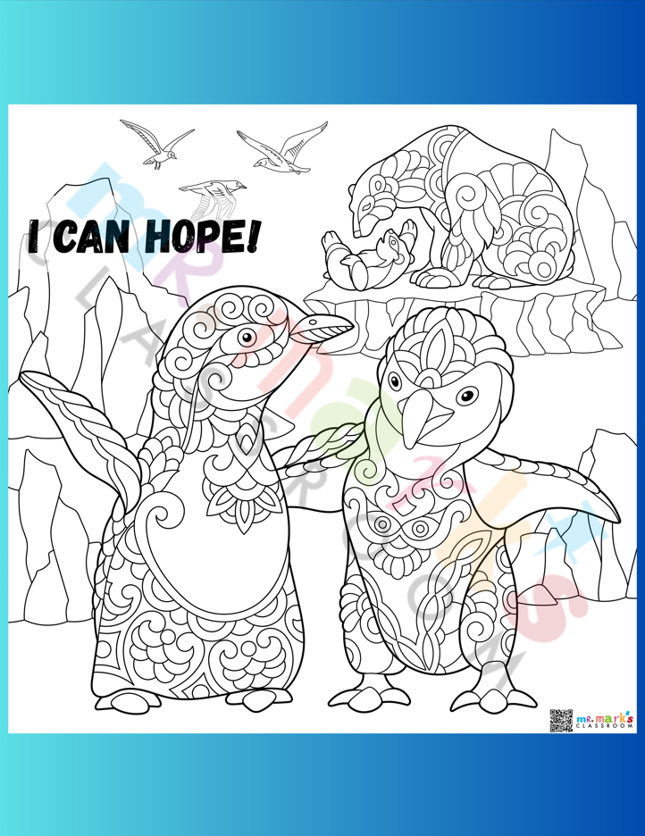 Doodle Art Individuals: Snow Slopes - Penguins Day 5 image