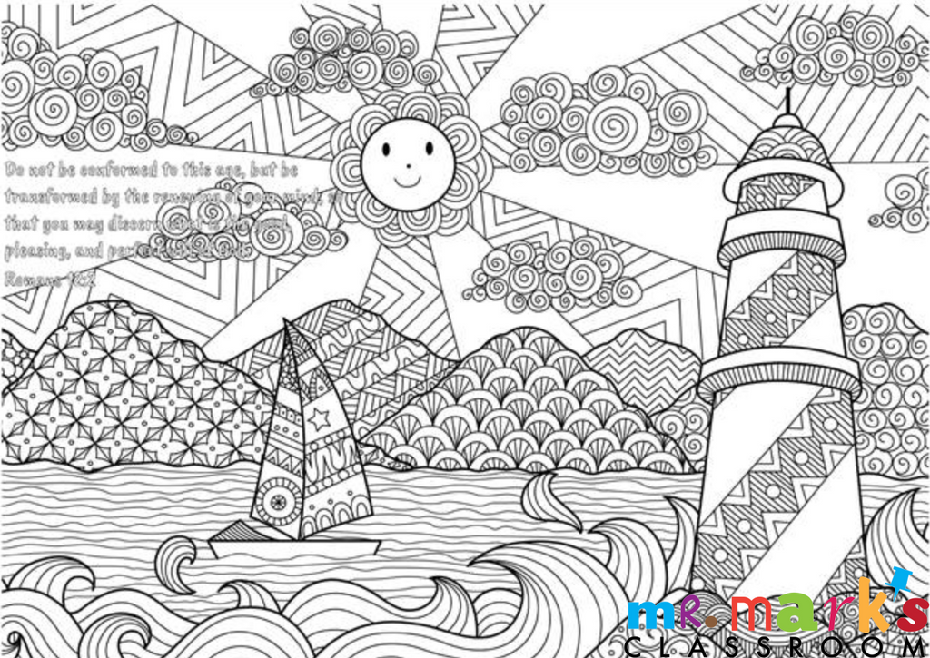 Seaside Doodle Art: Romans 12:2 image 1