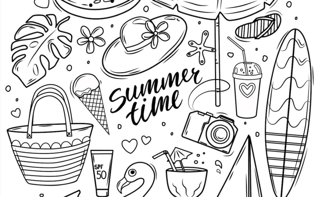 Free Summer Doodle Art and Oil Sun Catcher Craft